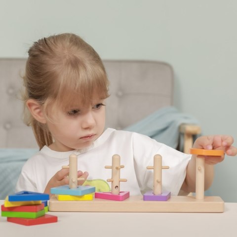 VIGA Drewniane klocki z sorterem kształtów Montessori Viga Toys