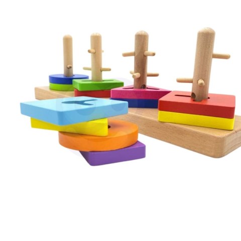 VIGA Drewniane klocki z sorterem kształtów Montessori Viga Toys