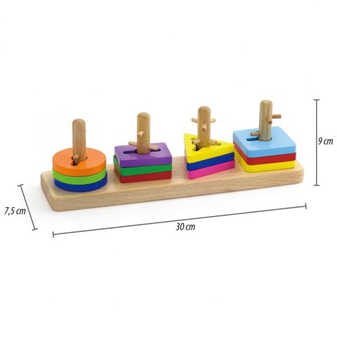 VIGA Drewniane klocki z sorterem kształtów Montessori Viga Toys