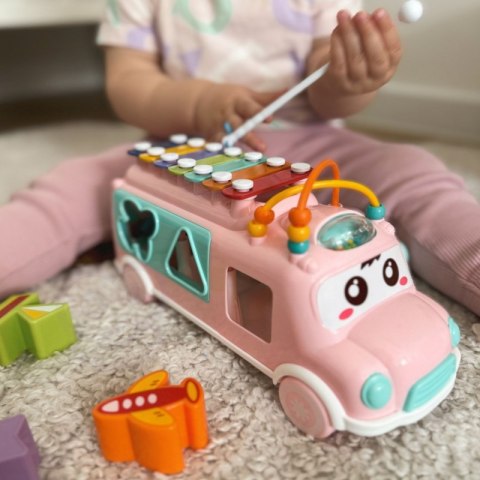 WOOPIE BABY Samochodzik Muzyczny Sorter z Cymbałkami Różowy Woopie Baby