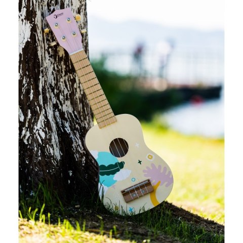 CLASSIC WORLD Drewniane Ukulele Gitara dla Dzieci Różowa Classic World