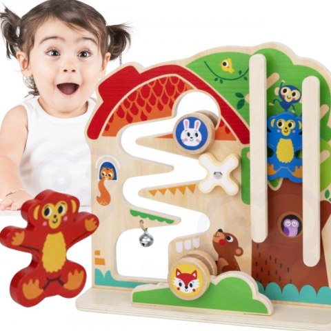 TOOKY TOY Drewniana Tablica Manipulacyjna Montessori Labirynt Tooky Toy