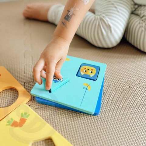 TOOKY TOY Układanka Montessori Kształty i Kolory Zwierzątka 6 Planszy FSC Tooky Toy