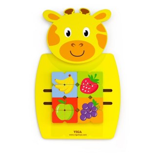 VIGA Drewniana Tablica Manipulacyjna Żyrafka Certyfikat FSC Montessori Viga Toys