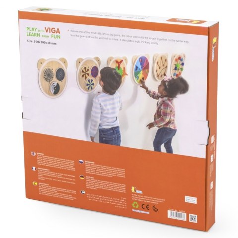 VIGA Drewniana Tablica Wiatraczki Certyfikat FSC Montessori Viga Toys