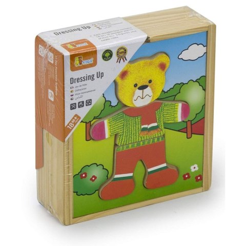 VIGA Drewniane Puzzle Układanka Edukacyjna Ubierz Misia Chłopca Viga Toys