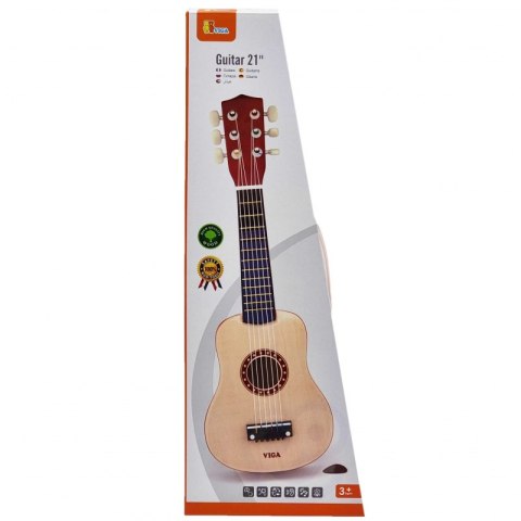 Viga Drewniana gitara dla dzieci Naturalna 21 cali 6 strun Viga Toys