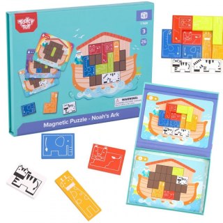 TOOKY TOY Układanka Magnetyczna Montessori Logiczna Puzzle Tetris Arka Noego 26 el. Tooky Toy