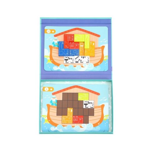 TOOKY TOY Układanka Magnetyczna Montessori Logiczna Puzzle Tetris Arka Noego 26 el. Tooky Toy