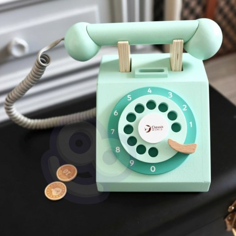 CLASSIC WORLD Klasyczny Drewniany Telefon dla Dzieci 4 el. Classic World