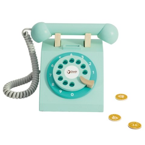 CLASSIC WORLD Klasyczny Drewniany Telefon dla Dzieci 4 el. Classic World