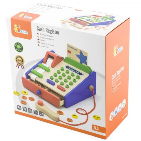 VIGA Drewniana Kasa sklepowa z akcesoriami Skaner Montessori Viga Toys