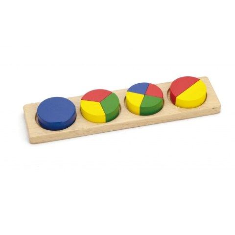 VIGA Drewniana Układanka Klocki Matematyczne Ułamki 10 Klocków Montessori Viga Toys