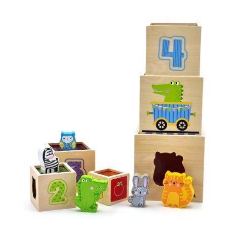 VIGA Drewniana Piramidka Układanka Klocki Sorter Montessori Viga Toys