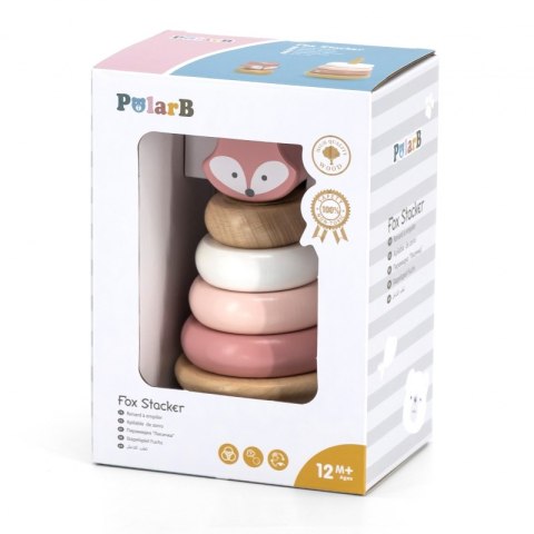 VIGA PolarB Drewniana Piramidka Edukacyjna - Lisek Viga Toys