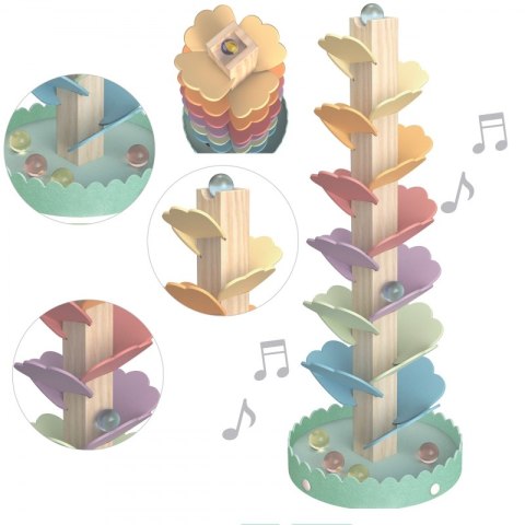 WOOPIE GREEN Drewniany Kulodrom Muzyczne Drzewko Tęczowe Montessori FSC Woopie Let's Go Green