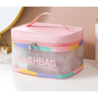 Kosmetyczka rozkładana WASHBAG kuferek róż KS74