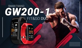 Smartband Giewont Fit&GO Duo GW200-1 - Black + Pasek Alert Red Giewont