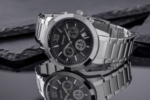 Zegarek Męski Giewont Apex Chrono GW6480-1 Chronograf Silver/Black Giewont