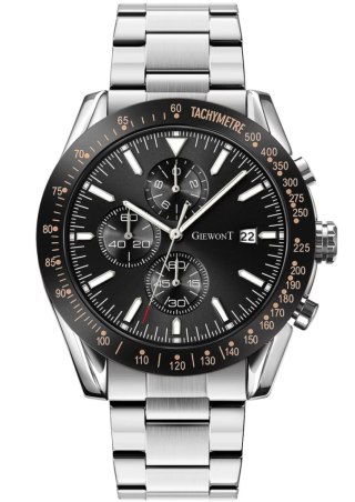 Zegarek Męski Giewont PrimeChrono GW8620-1 Chronograf Silver/Black Giewont