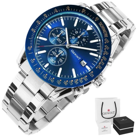 Zegarek Męski Giewont PrimeChrono GW8620-2 Chronograf Silver/Blue Giewont