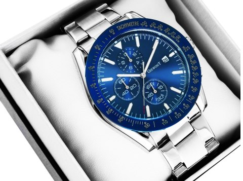 Zegarek Męski Giewont PrimeChrono GW8620-2 Chronograf Silver/Blue Giewont