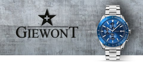 Zegarek Męski Giewont PrimeChrono GW8620-2 Chronograf Silver/Blue Giewont