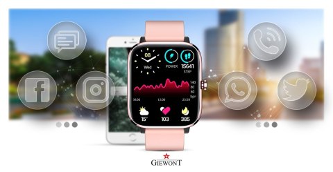 Smartwatch Giewont Dynamic SmartCall GW230-1 - Rose Gold/Powder Pink Giewont