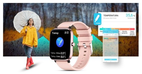 Smartwatch Giewont Dynamic SmartCall GW230-1 - Rose Gold/Powder Pink Giewont