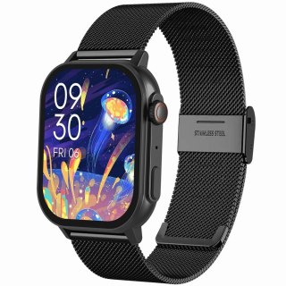 Smartwatch Gravity GT15-1 Czarny Pasek Silikonowy + Czarna Bransoleta Gravity