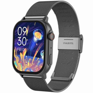 Smartwatch Gravity GT15-5 Czarny Pasek Silikonowy + Tytanowa Bransoleta Gravity