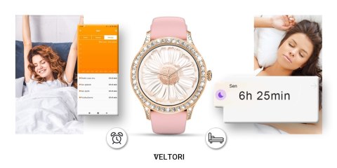 Smartwatch Damski Veltori VT360-1 Różowy Pasek Silikonowy VELTORI