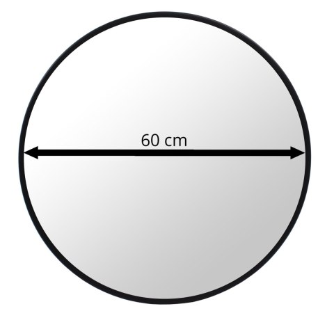 Lustro 60cm czarna rama