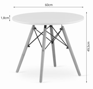 Stolik MAKSI Okrągły 60cm - biały