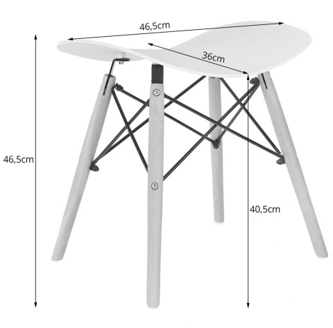 Taboret KORFU - biały x 4