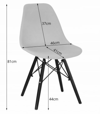 Zestaw stół prostokątny TESSA 120x60 jasny dąb + 4 krzesła OSAKA czarne