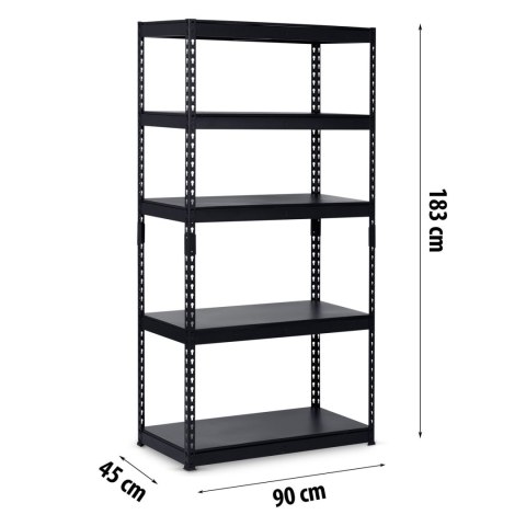 Regał metalowy magazynowy 183 x 90 x 45 cm Humberg HR-700 czarny Humberg