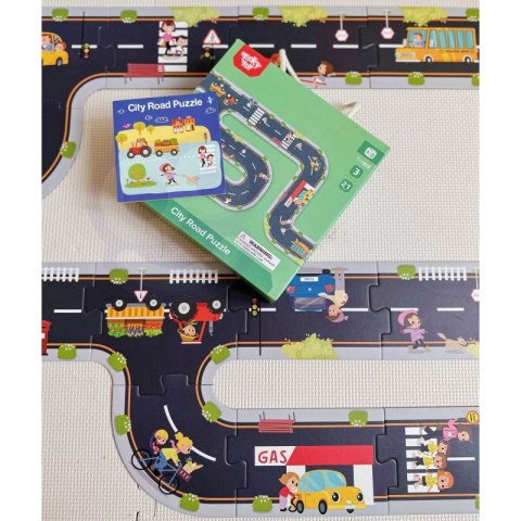 TOOKY TOY Droga Puzzle dla Dzieci Autostrada Makieta 21 el. Certyfikat FSC Tooky Toy