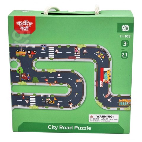 TOOKY TOY Droga Puzzle dla Dzieci Autostrada Makieta 21 el. Certyfikat FSC Tooky Toy