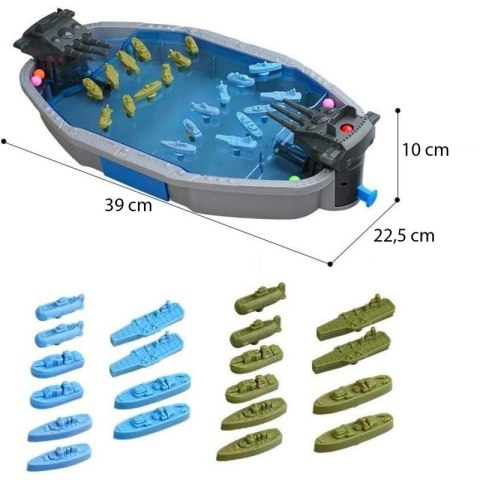 WOOPIE Gra Zręcznościowa "Bitwa Morska" Statki 3D Wyrzutnia Kulek Woopie