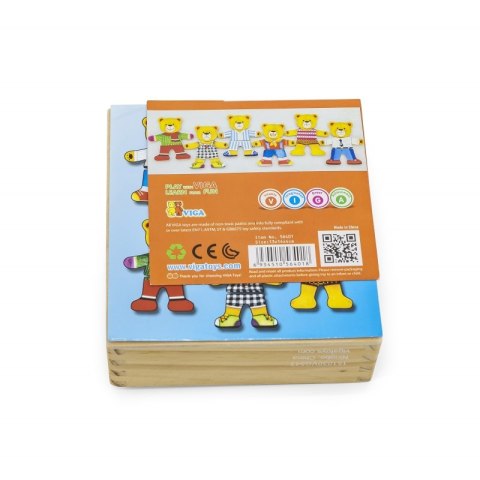 VIGA Drewniane Puzzle Układanka Edukacyjna Ubierz Misia Chłopca Viga Toys