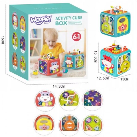 WOOPIE BABY Interaktywna Kostka Sensoryczna Edukacyjna Montessori Sorter 6w1 Woopie Baby