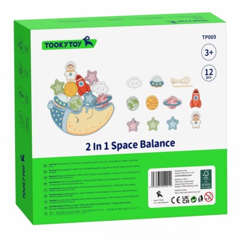 TOOKY TOY Śpiący Księżyc Balansująca Układanka Drewniana Nawlekanka Montessori Tooky Toy