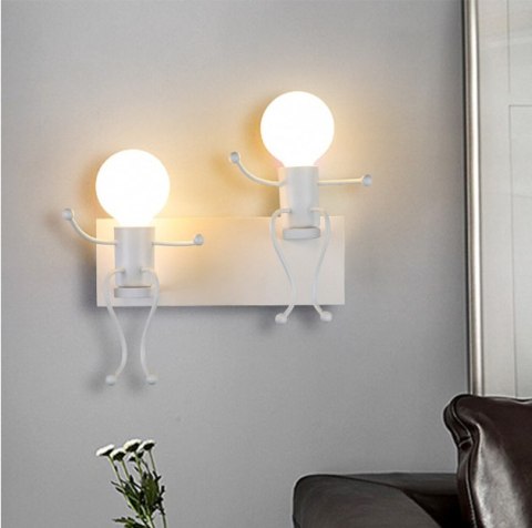 Lampa ścienna podwójna / Kinkiet Loft podwójny - biała, typ VII