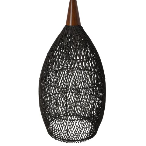 Rustykalna rattanowa lampa wisząca - 35 cm (czarna)