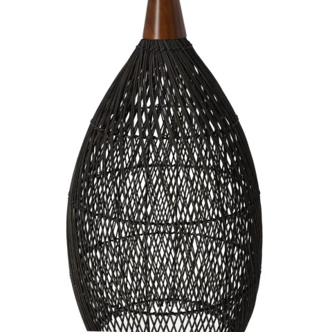 Rustykalna rattanowa lampa wisząca - 35 cm (czarna)