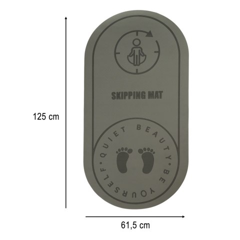 Mata do ćwiczeń jogi skakania na skakance wygłuszająca antypoślizgowa 125x61.5x0,6 cm szara