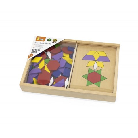 VIGA Drewniana Mozaika Geometryczna Klocki Dienesa Układanka Logiczna Montessori148 el Viga Toys