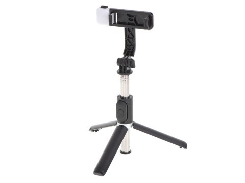 Kijek do selfie lampka LED statyw tripod czarny