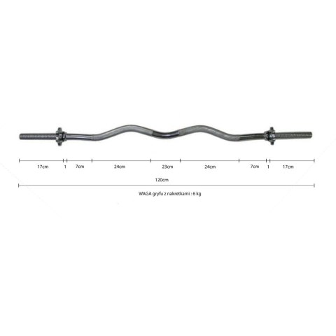 GRYF LEKKO ŁAMANY 120 CM EB FIT FI28 EB FIT